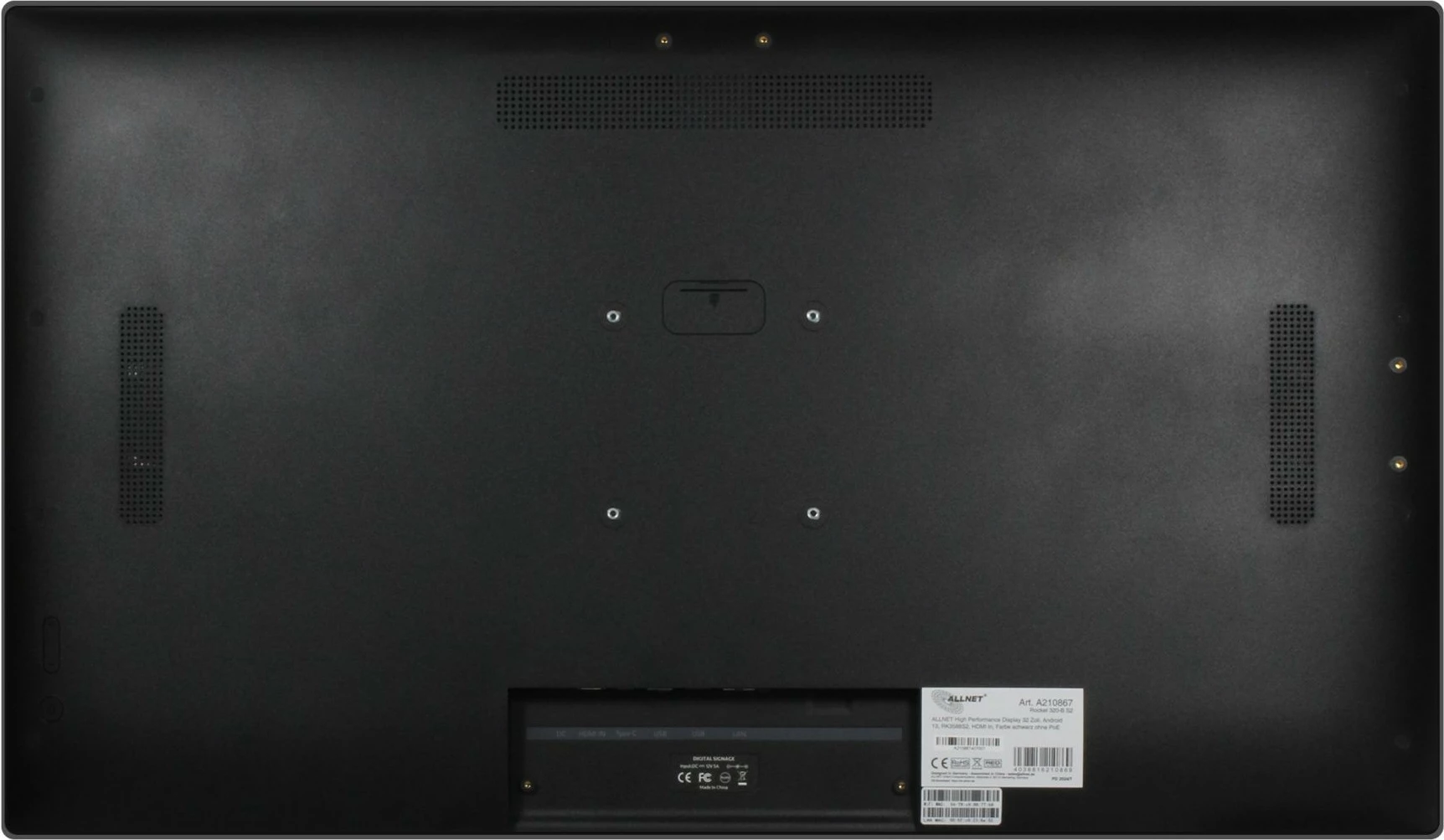 Tablet ALLNET High Performance Display 32 inç, Android 12, RK3588, HDMI, e zezë