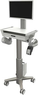 Karrocë multimedia Ergotron CareFit Slim 2.0, montim VESA 75x75/100x100, për monitor 21–27", gri/bardhë