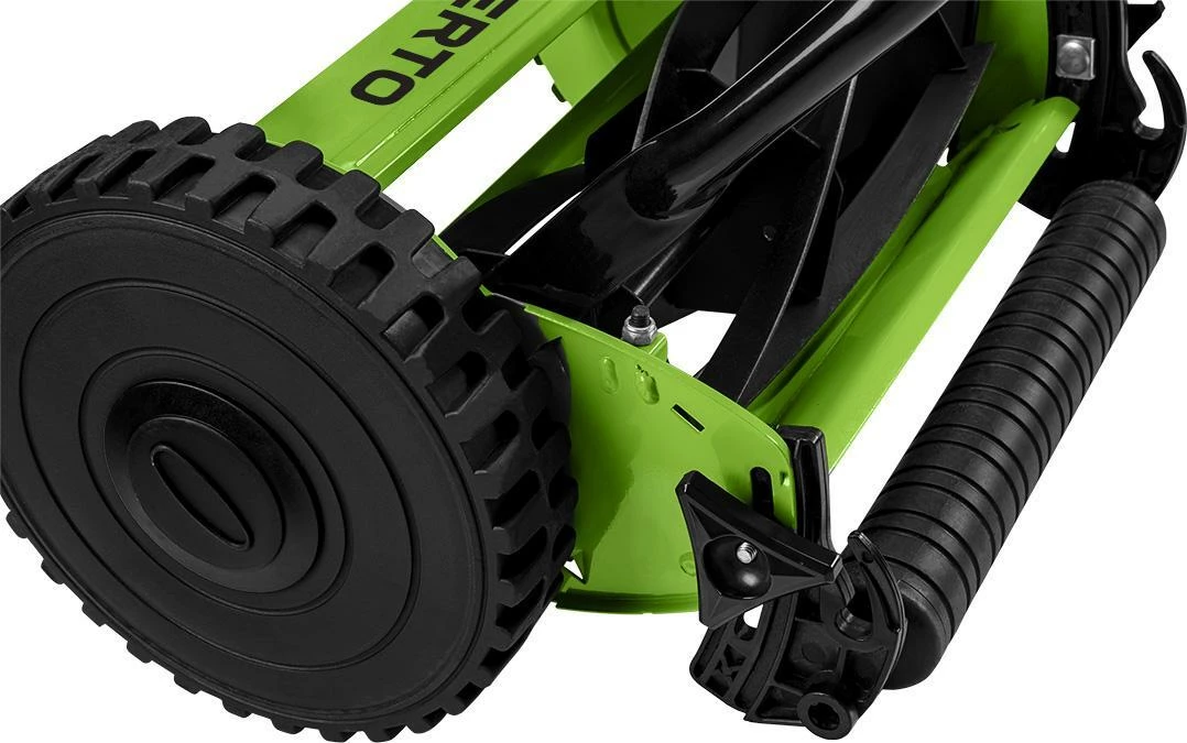 Kositëse bari manuale Verto 15G350, 30 cm, 12-45 mm, shportë 16 L, jeshile/zezë