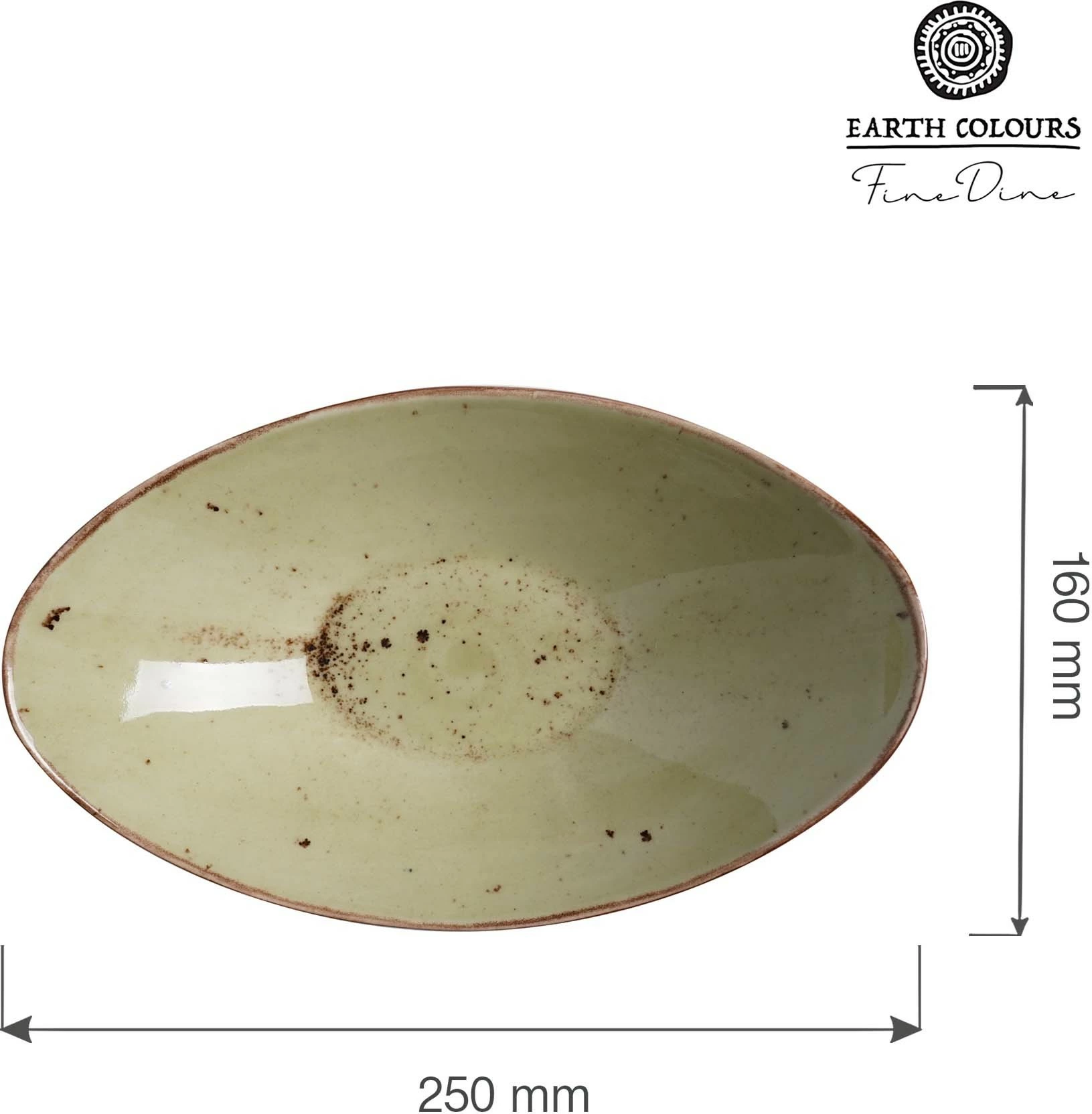 Tas servirimi Fine Dine Olive Boat 250x160 mm, i gjelbër, set 6 copë