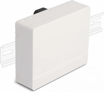 Kuti lidhëse fibër optike DeLOCK për DIN rail, 4x SC Simplex / LC Duplex, 100x80x28 mm, e bardhë