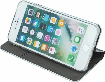 Mbështjellës flip HAVANA Premium për Samsung Galaxy S10 Lite G770 / Galaxy A91 A915, mbyllje magnetike, hapësirë për kartelë, zi me skaj argjendi