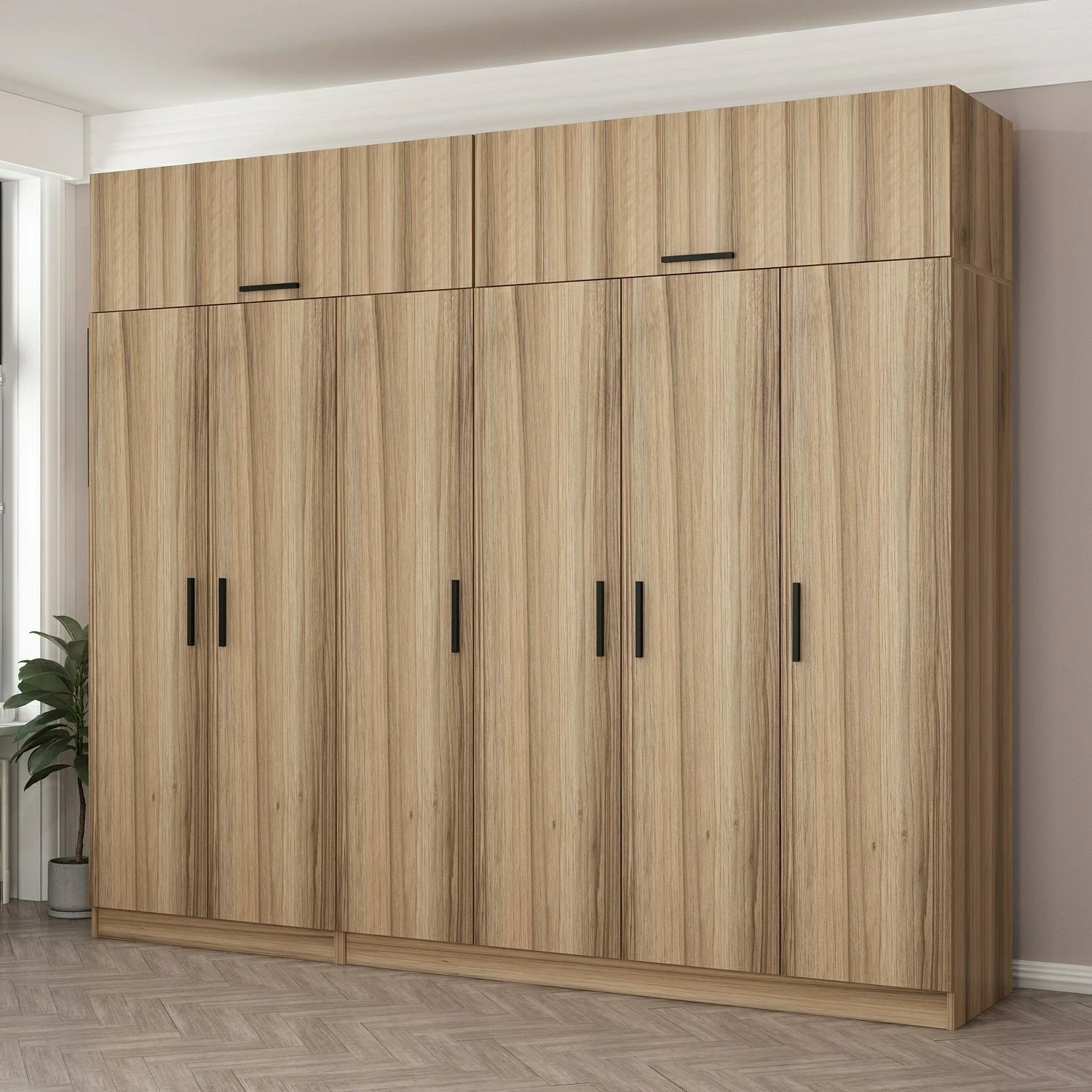 Dollap garderobe Skye Decor, ngjyrë dore, 270x255x52cm