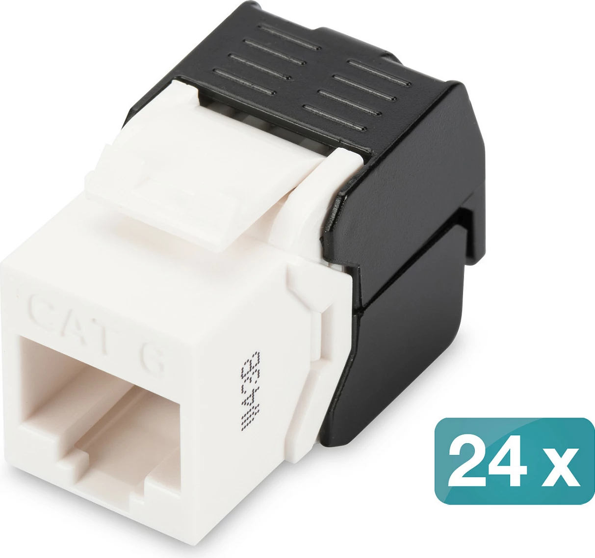 Keystone Jack Digitus Cat6 RJ45-LSA, 250MHz, 24 copë, bardhë/zi
