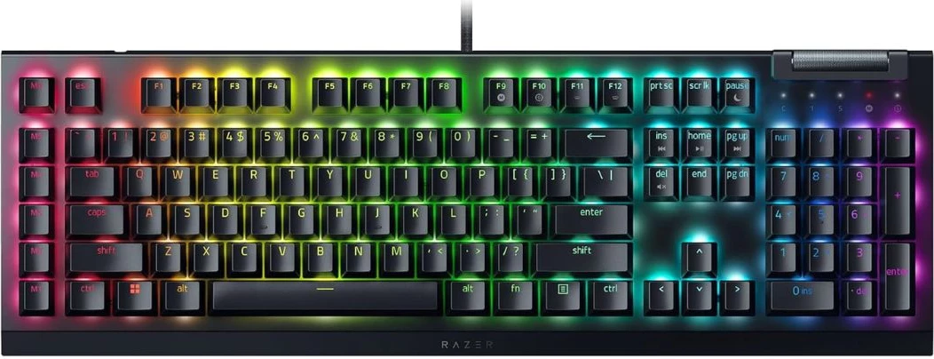 tastierë gaming, Razer BlackWidow V4 X RZ03-04700100-R3M1, US-Intl layout, mekanike me RGB, e zezë