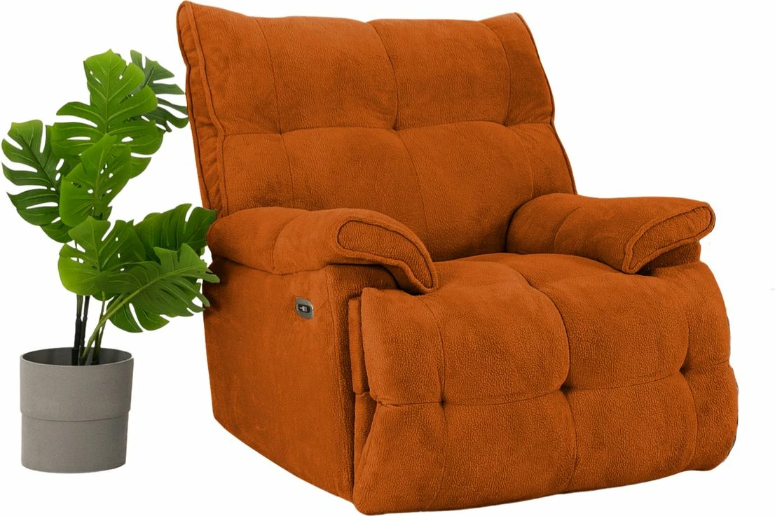 Recliner elektrik, ngjyrë e kuqe tullë, Atelier del Sofa
