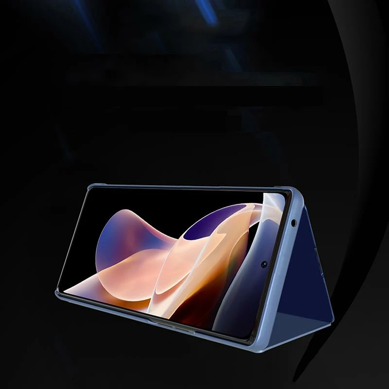 Mbështjellës Hurtel Clear View Case për Realme C33, me kapak, i zi