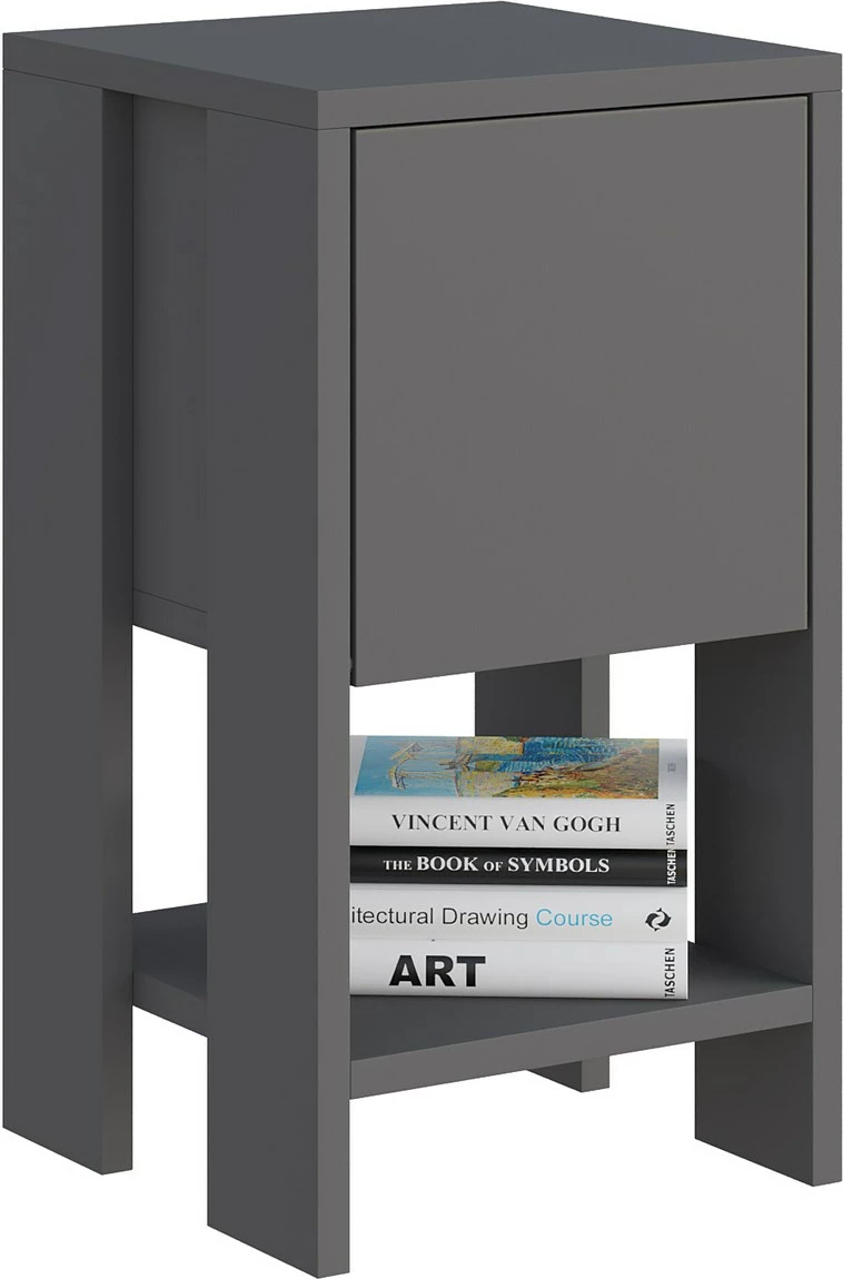 Komodinë natës Skye Decor, Ema, ngjyrë antracit