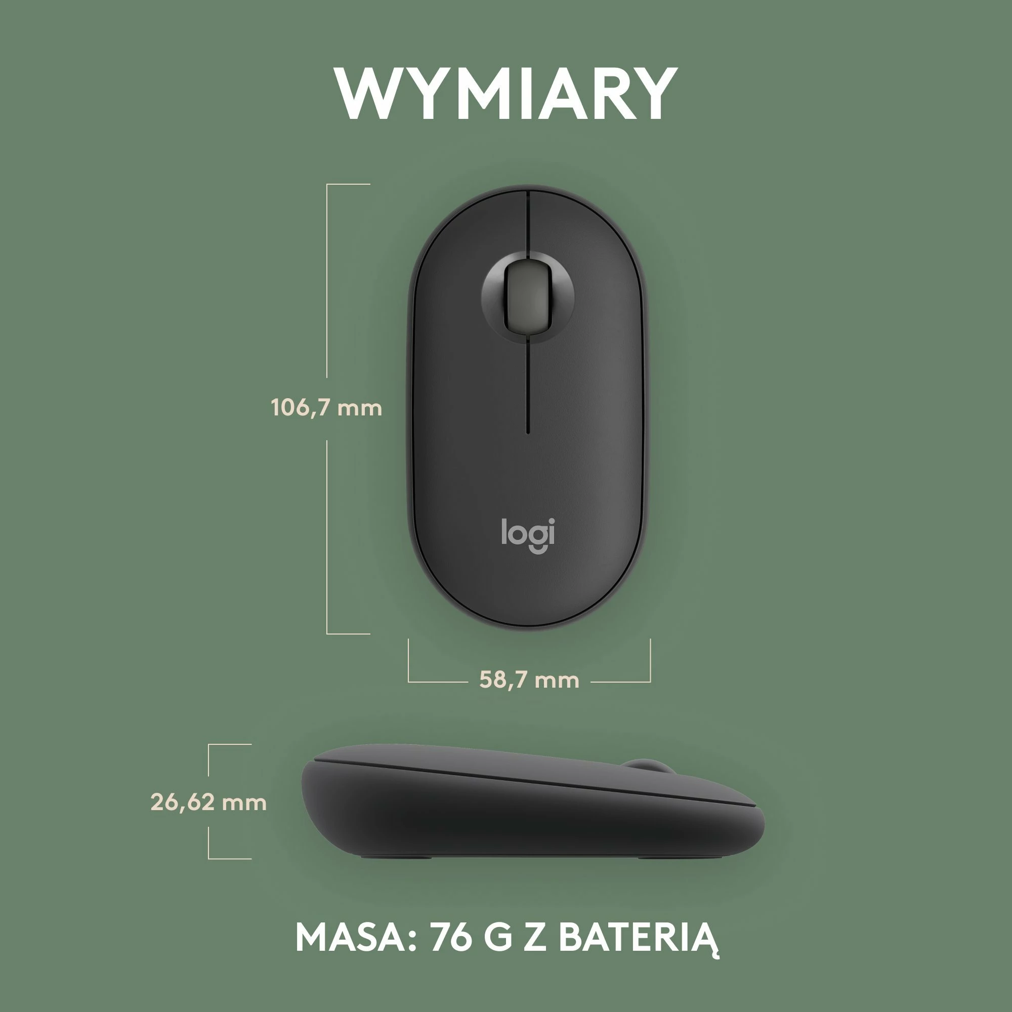 Maus Logitech Pebble Mouse 2 M350s 910-007015 Bluetooth 4000 DPI, Graphite