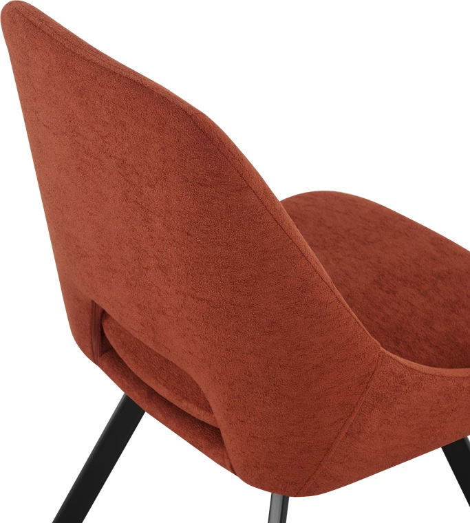 Karrige Initiate, set prej 2 copash, material stof terrakote, këmbë metalike të zeza, 48x57x85cm