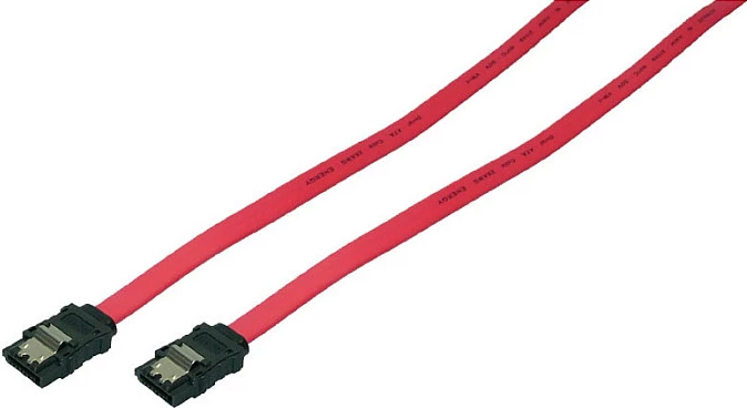 Kabllo SATA LogiLink, SATA në SATA, 6 Gbps, 0.9 m, e kuqe