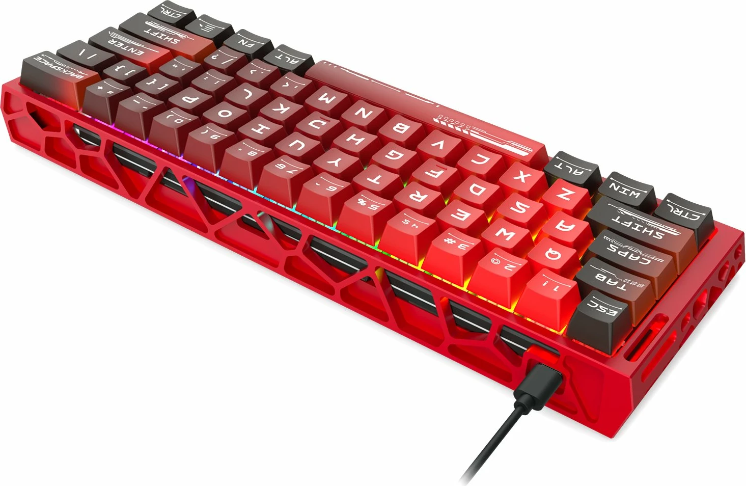 Tastierë gaming Redragon Venom K753-RGB-M 60% (61 taste), magnetic Next-GEN UltraMag, Rapid Trigger, RGB, USB-C, US layout, e kuqe