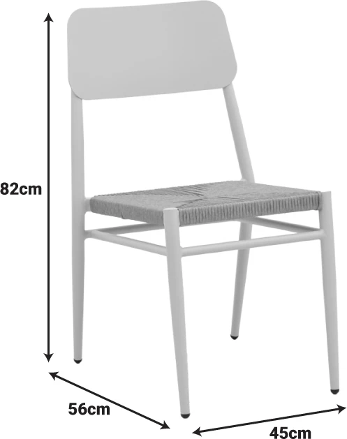 Karrige Giardino e grumbullueshme, alumin anthracite, ratan natyral, 45x56x82cm