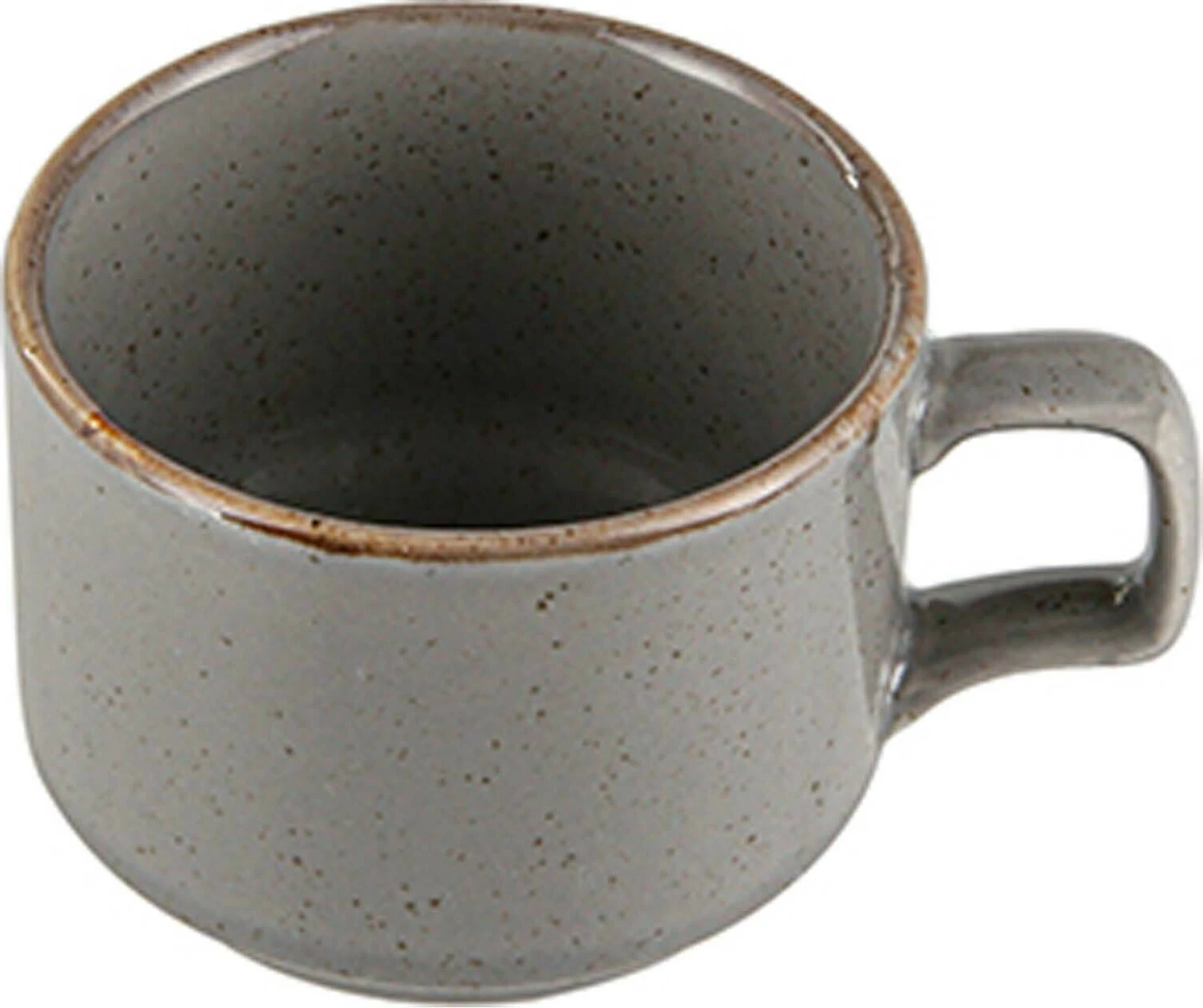 Filxhan porcelani i stivueshëm Porland Seasons Stone 200 ml, gri e errët, set 6 copë