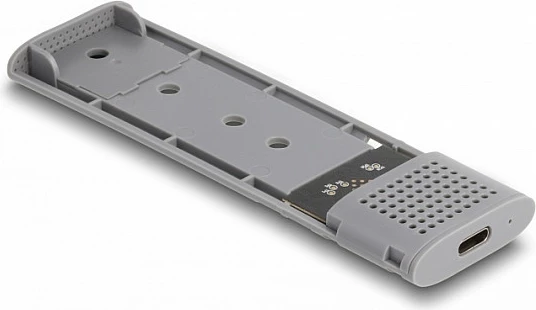 Kasë për SSD M.2 DeLOCK USB Type-C, NVMe/SATA, 10 Gbit/s, gri