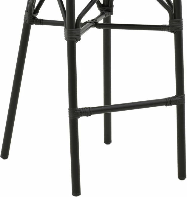 Karrige për bar Dezyan alumini e zezë-textilene e zezë 41.5x53.5x116cm