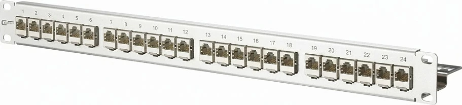 Patch panel CONNECT 130921-E, 24 porta, Cat6a, 1U, i bardhë