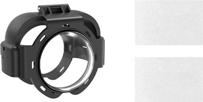 Kasë mbrojtëse për lente Puluz PU1066T për Insta360 X4 Air, xham i temperuar 9H, PC, e zezë, set me 2 peceta me alkool