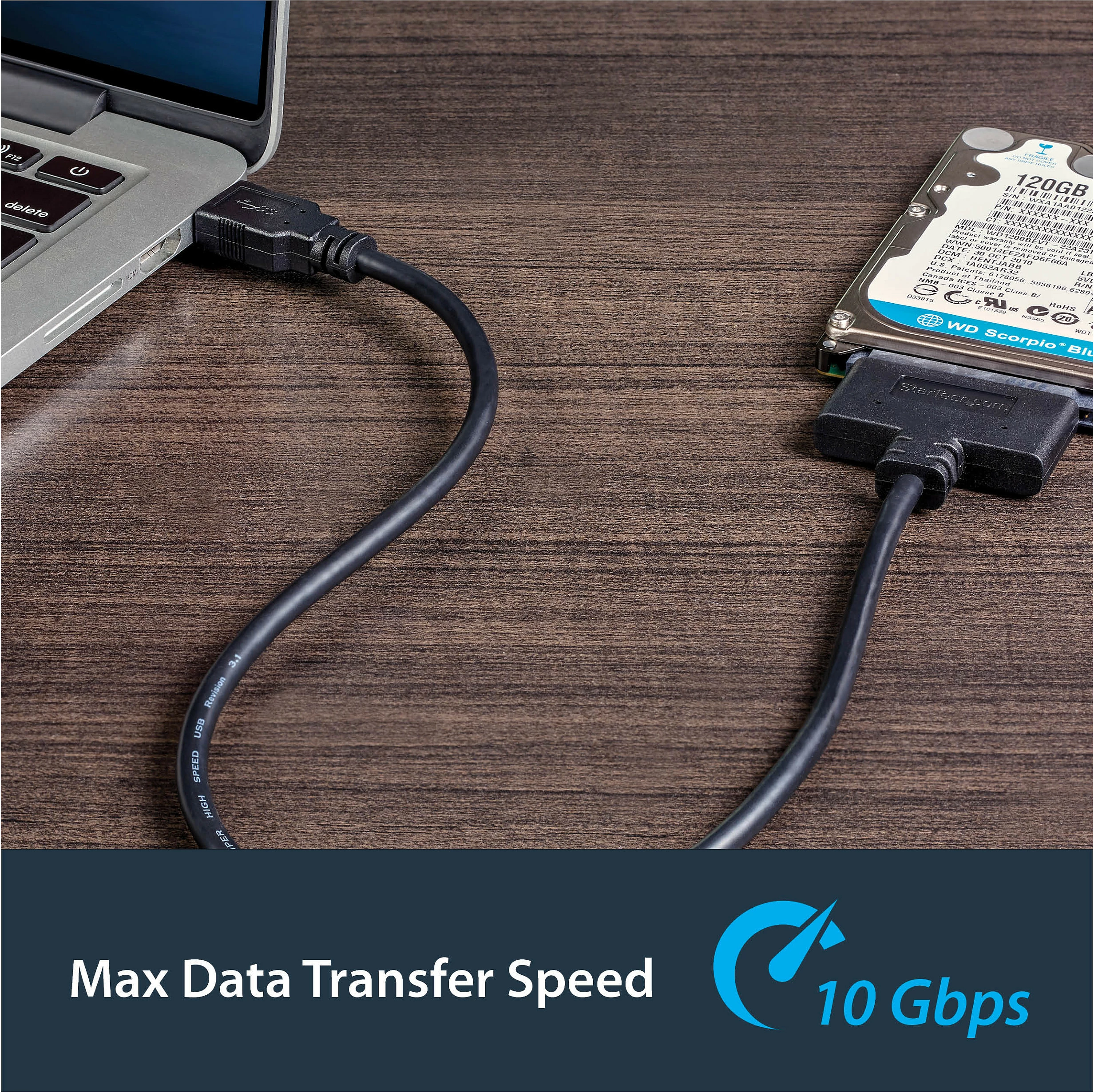 Adapter USB 3.1 në SATA StarTech USB312SAT3CB, 2.5", 0.5 m, 10 Gbit/s, i zi