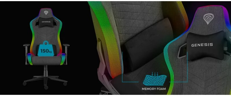 Karrige gaming Genesis NFG-2246, e zezë/e hirtë