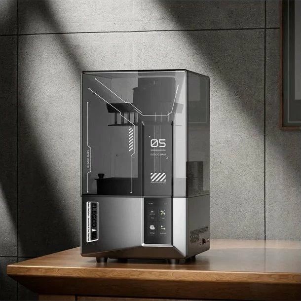 Printer 3D SLA Elegoo Mars 5 Ultra, 9K 7\" Mono LCD, Wi‑Fi/USB, volum 153×78×165 mm, e zezë/gri, set aksesorësh