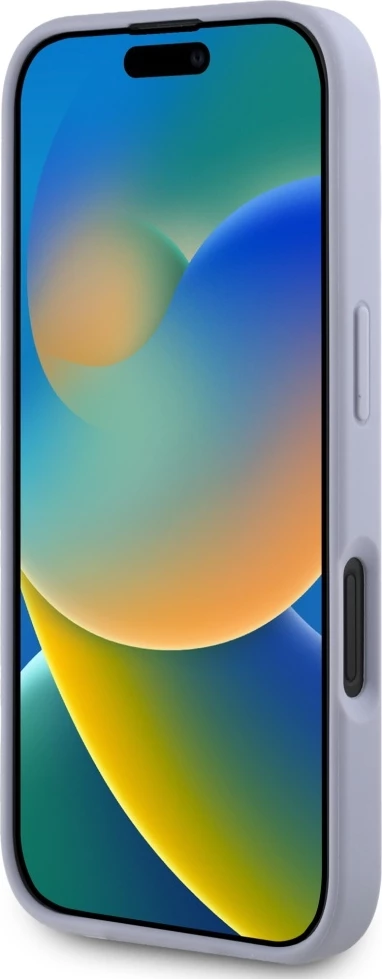 Mbështjellës Guess Hot Stamp 4G Pattern Triangle Metal Logo për iPhone 16, Vjollcë