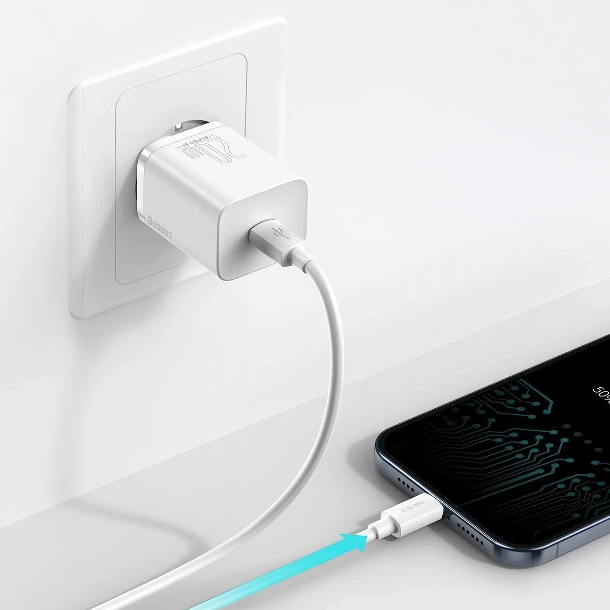 Karikuesi i shpejtë Baseus Super Si Quick Charger 1C 20W, i bardhë
