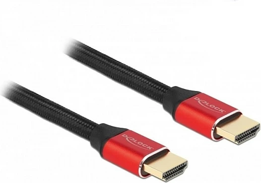 Kabllo HDMI DeLOCK Ultra High Speed 48 Gbps, 0.5 m, 8K 60 Hz, eARC, zezë/kuqe