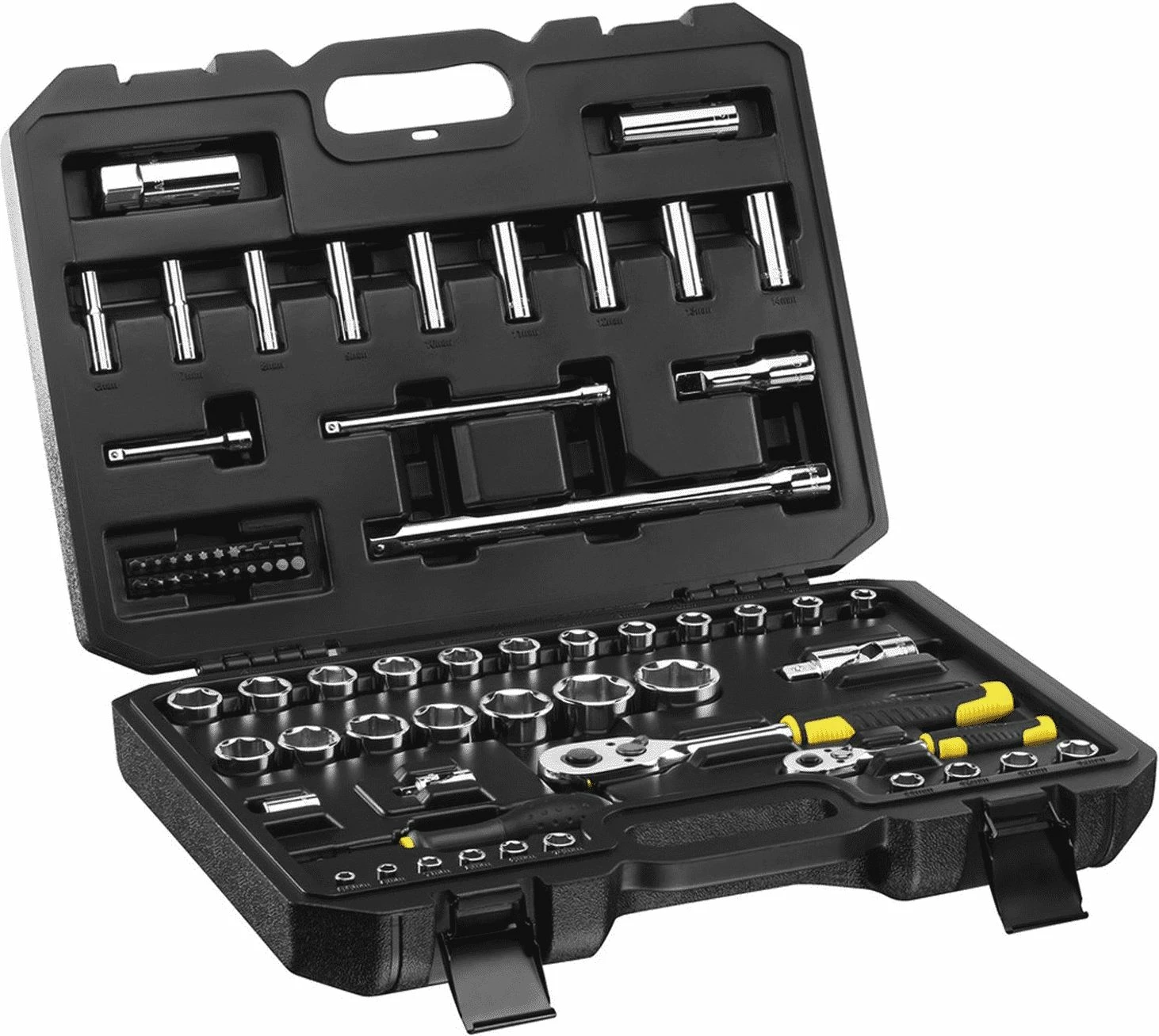 Set veglash Stanley STMT82831-1, çelik krom-vanadium, në valixhe plastike, 72 copë