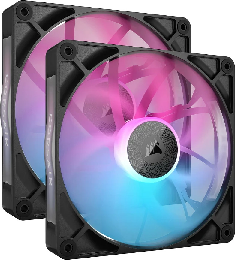 Ventilator për kasë Corsair RX140 RGB iCUE Link Dual Kit, 2x 140mm, PWM, i zi