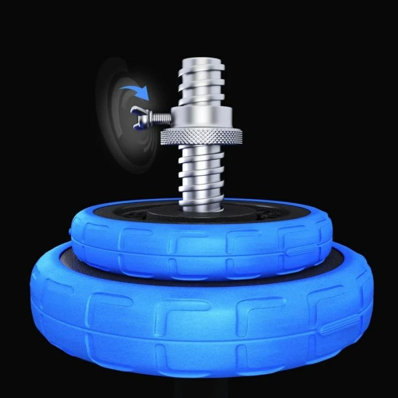 Set pesha 2-në-1 barbell dhe dumbbell HMS, unisex, argjend e kaltër