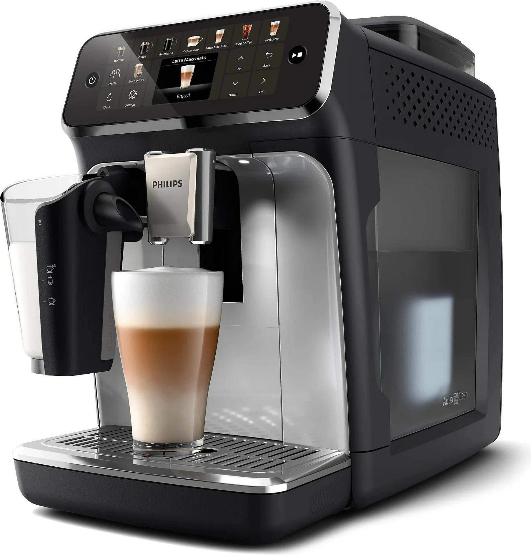 Aparat kafeje automatik Philips Series 5500 EP5546/70, LatteGo, argjend/e zezë