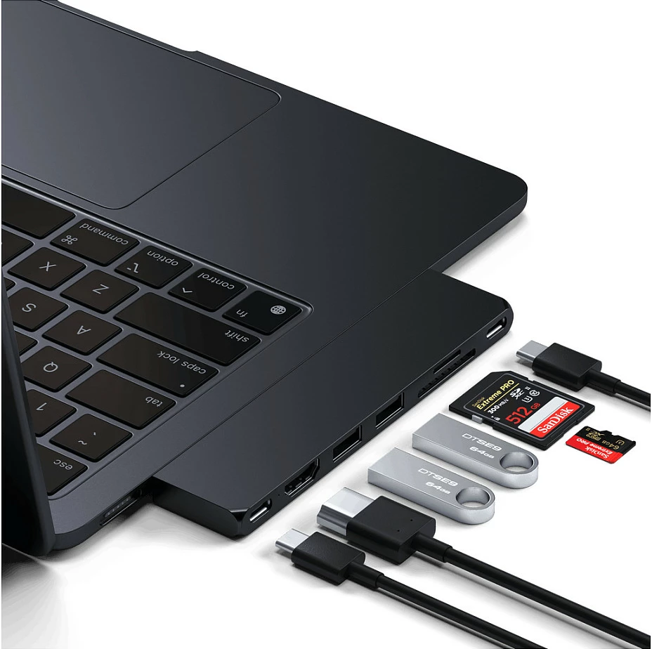 Adapter Hub USB-C Satechi Pro Hub Slim ST-HUCPHSD, multiport, Midnight
