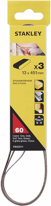 Rrip zmerile Stanley STA33311, 60G, 13x455 mm, set 3 copë, e kuqe