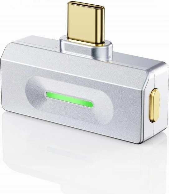 Transmetues Bluetooth USB-C FiiO AiR LINK Hi-Res, argjend, set me adapter USB-A në USB-C