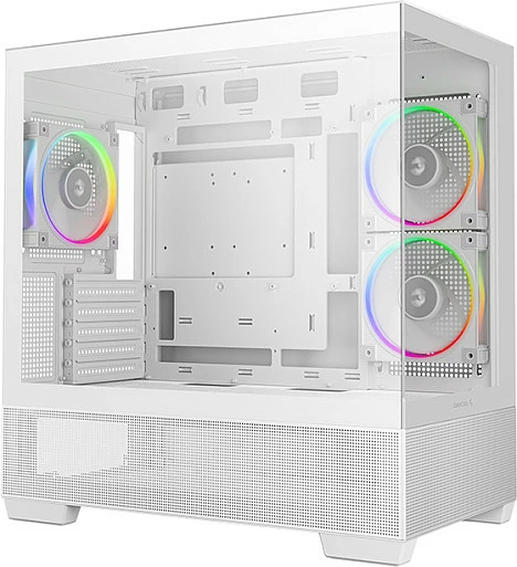 Kasë DeepCool CG380 3F WH, Midi Tower, ITX/micro ATX, xham i temperuar, RGB, e bardhë