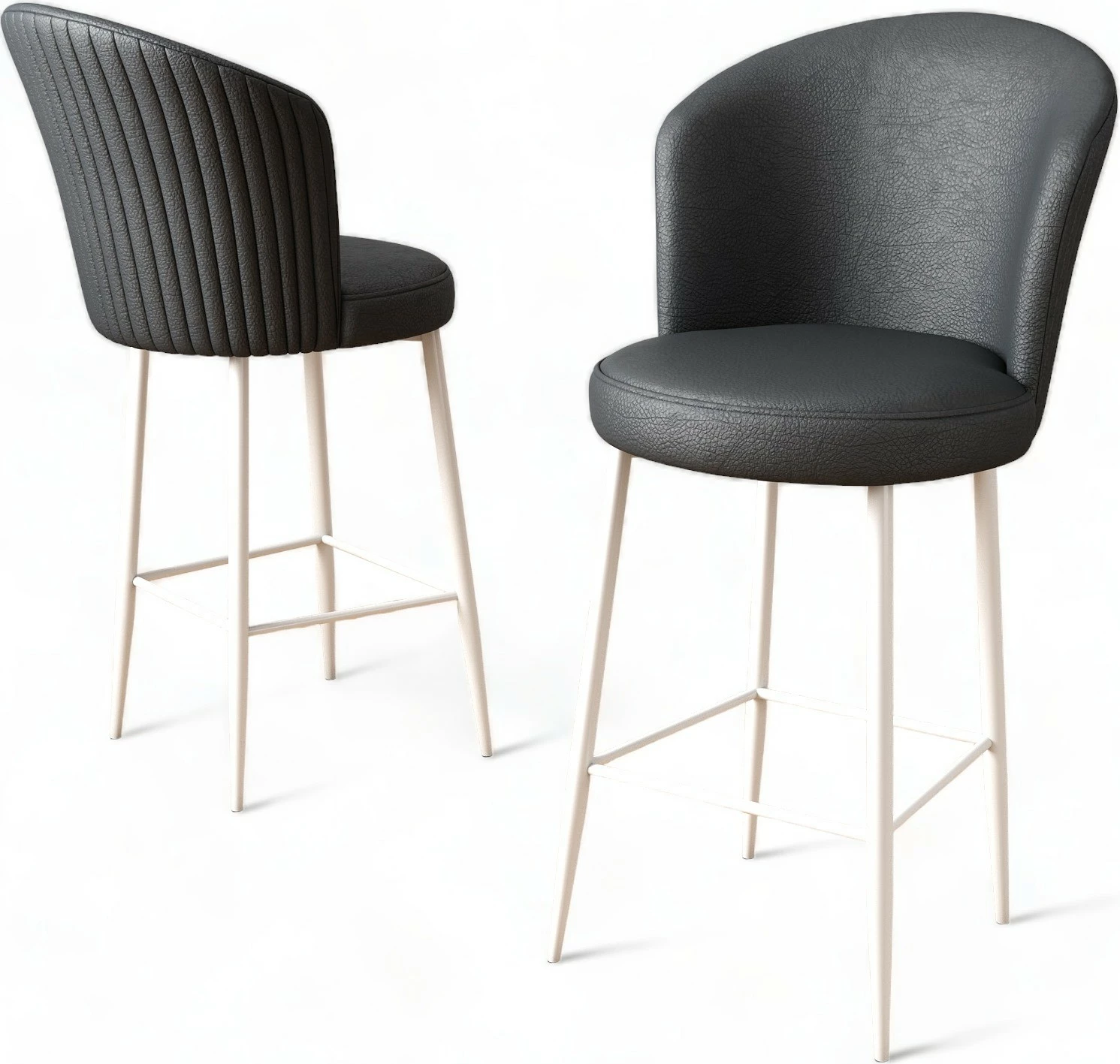 Set karrigesh për bar (6 copë), Hanah Home, Uras, antracit, e bardhë