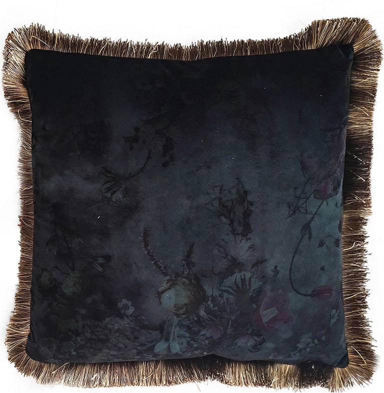 Jastëk dekorativ Tres, kadife, ngjyrë kaltër-e gjelbër, 45x45cm