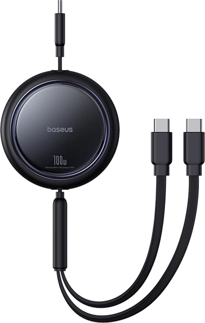 Kabllo tërheqëse USB-C Baseus Bright Mirror Series, 2x USB-C, 100W, 1m, e zezë