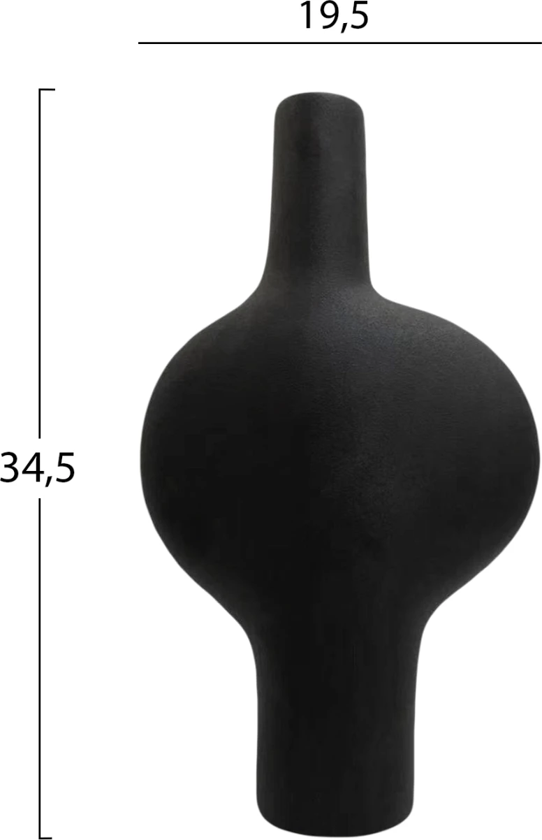 Dekor tavoline qeramike seri ARKEN FH4620.02 ngjyrë e zezë mat 19.5x8x34.5 cm