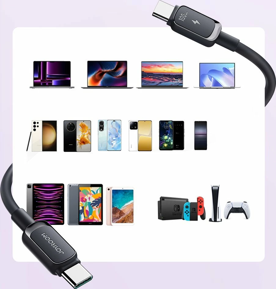 Kabllo USB-C në USB-C Joyroom S-CC100A14 100W 1.2 m, e zezë