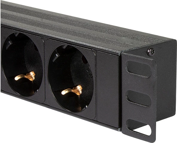 Zgjatues rryme LogiLink, 8-priza Schuko CEE7/3, 2x USB, me mbrojtje nga mbitensioni, e zezë