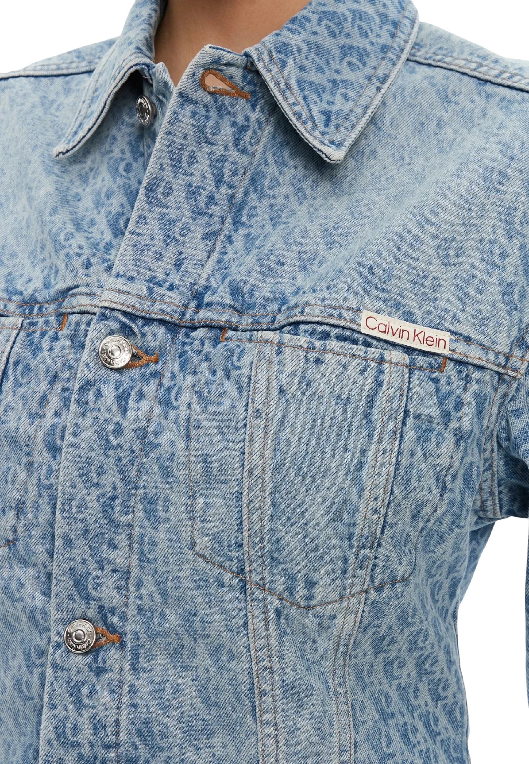 Jakne për femra Calvin Klein Jeans Cinched Trucker CK L LV047C782G, denim e çelët [Madhësia: M]