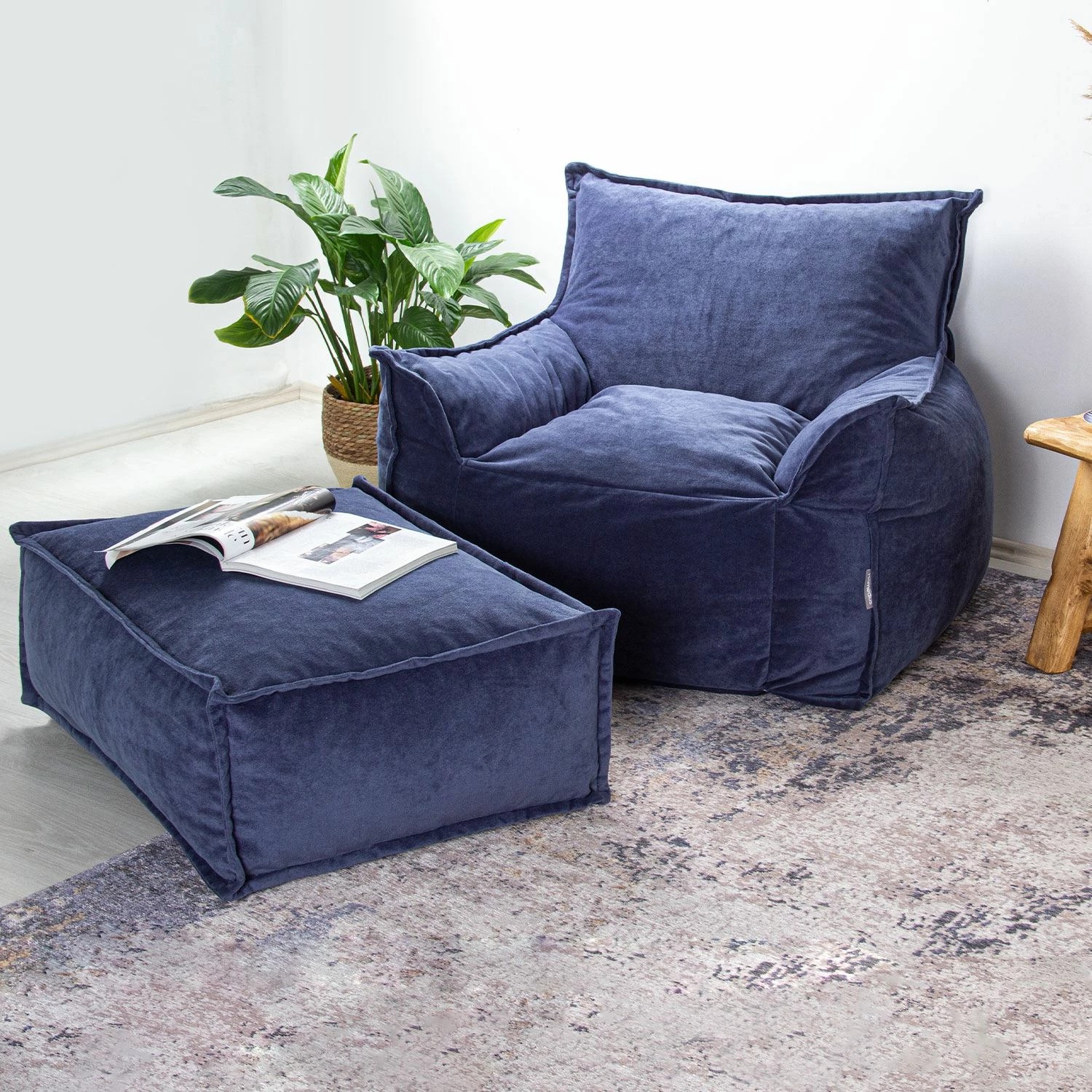 Karrige një vendëshe Notre Set, indigo, Atelier del Sofa