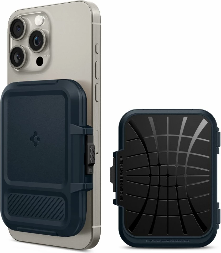 Mbështjellës Spigen Lock Fit MagSafe për kartela, Blu e errët