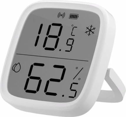 Sensor temperature dhe lagështie Zigbee me LCD, SONOFF SNZB-02D, Zigbee 3.0, rifreskim 5s, CR2450, i bardhë