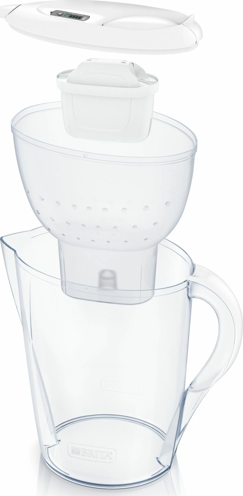Bokall filtrues uji Brita Marella XL 3.5 L (2.0 L ujë i filtruar), me indikator elektronik, 1 filtër, i bardhë