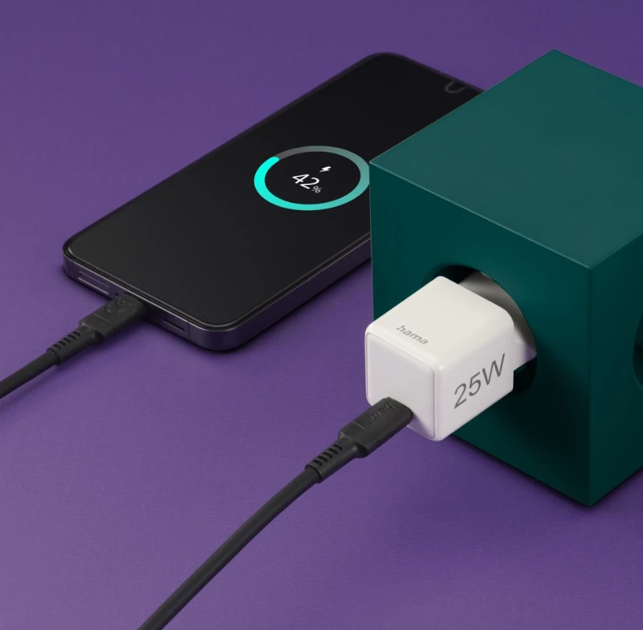Karikues i shpejtë Hama, USB-C, Super Mini Karikues, PD, 25 W, i bardhë