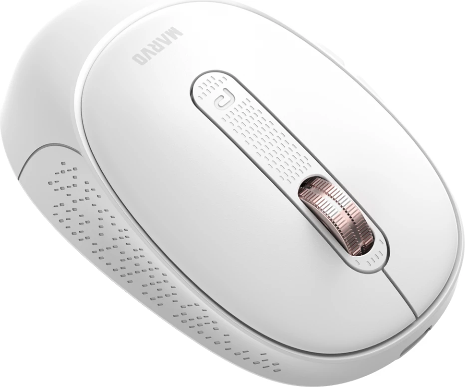 Maus wireless Marvo Office WM111, Bluetooth/2.4G/USB, DPI 800-1600, bateri e rikarikueshme, i bardhë