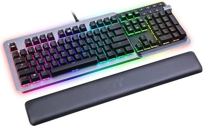 Tastierë mekanike Thermaltake Agent K5, Blue Switch, RGB, full-size, titanium
